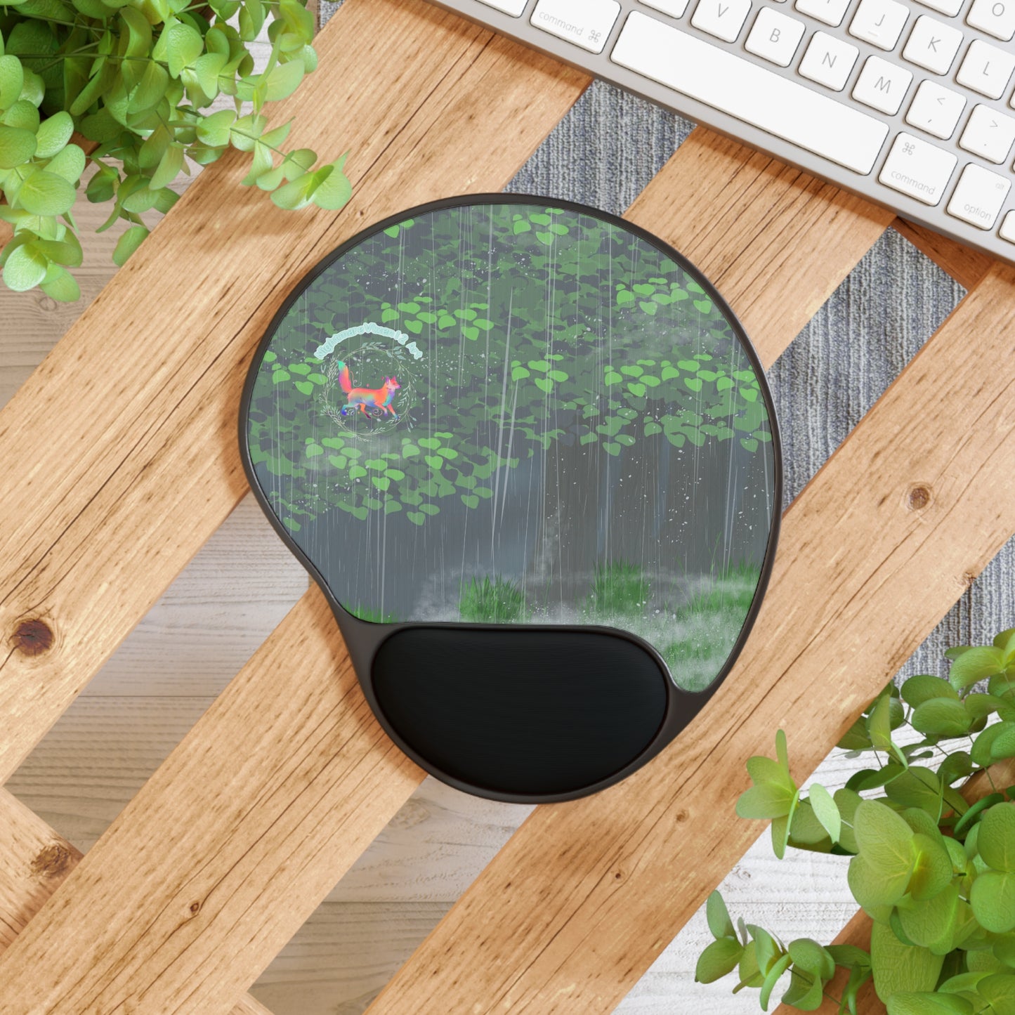 "Rainy Forest" Mouse Pad With Wrist Rest