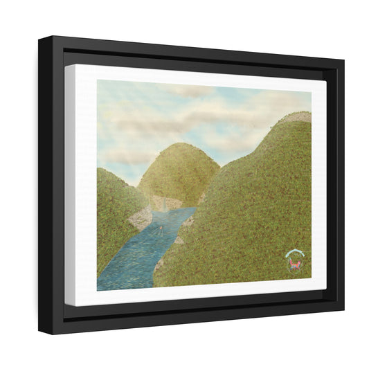 "Peaceful Mountains" Matte Canvas, Black Frame