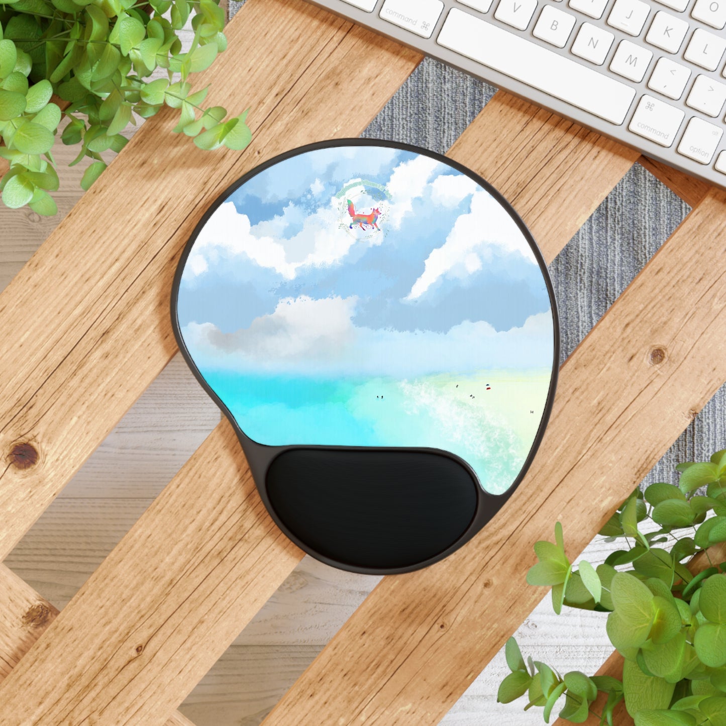"Lovely Beach" Mouse Pad With Wrist Rest