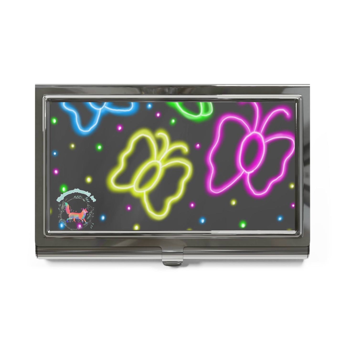 "Neon Butterflies" Business Card Holder