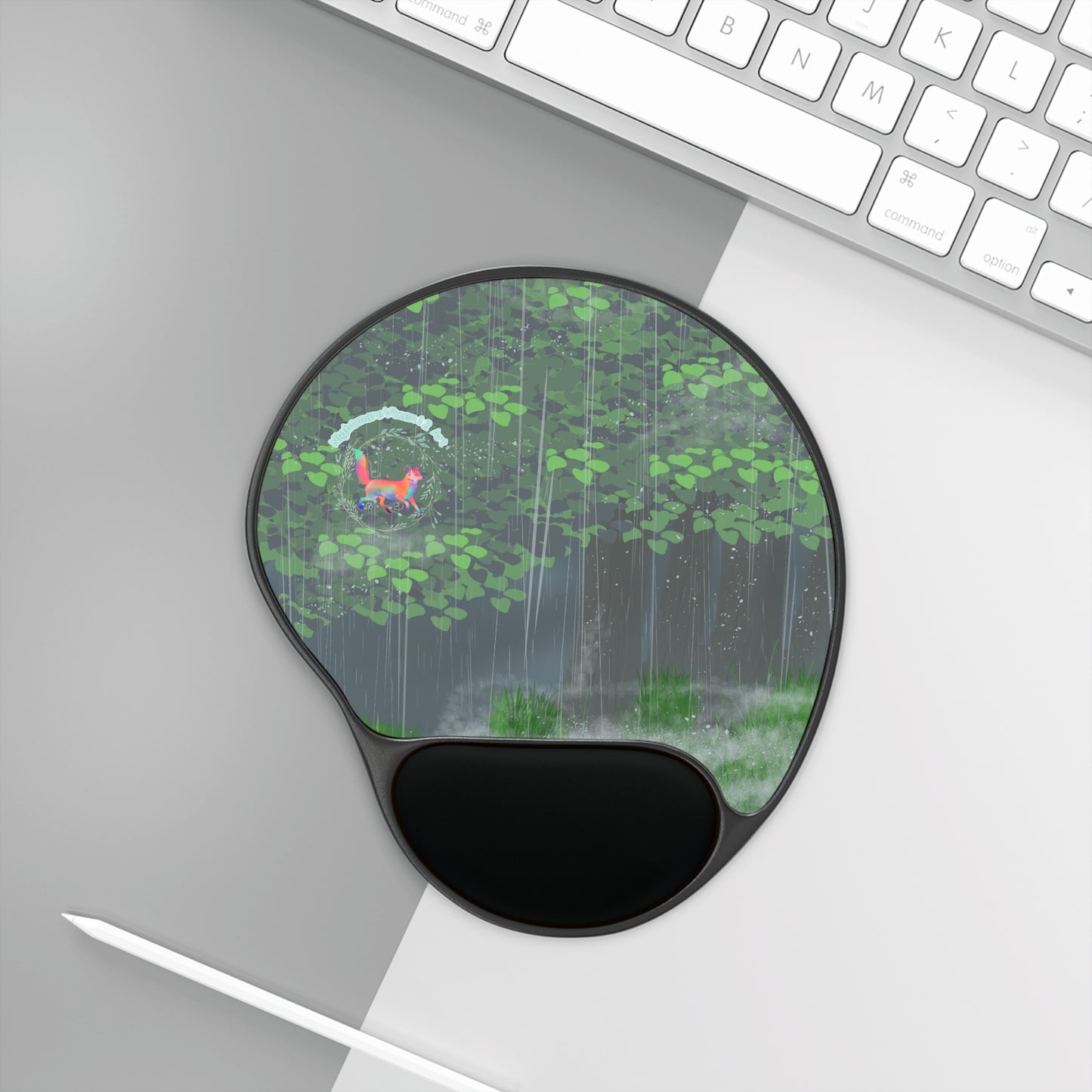 "Rainy Forest" Mouse Pad With Wrist Rest