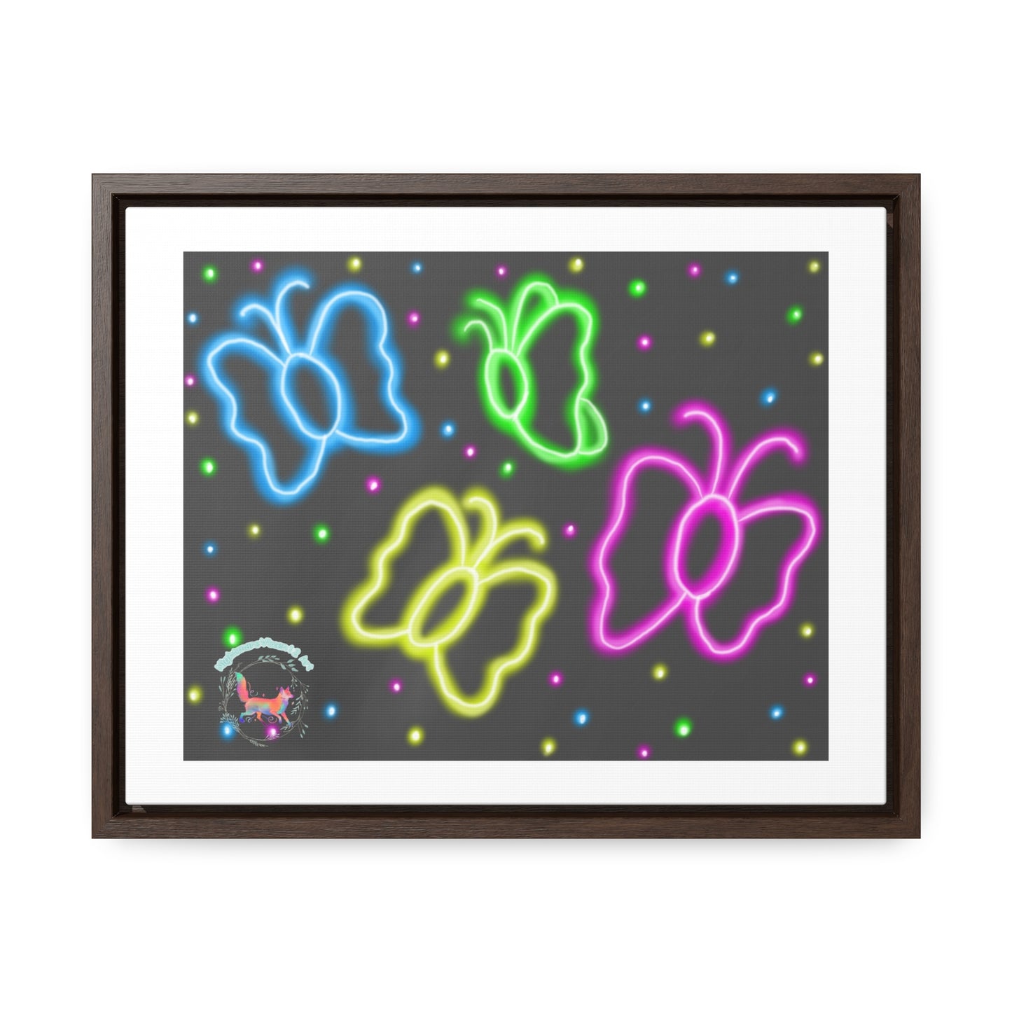"Neon Butterflies" Gallery Canvas Wraps, Horizontal Frame