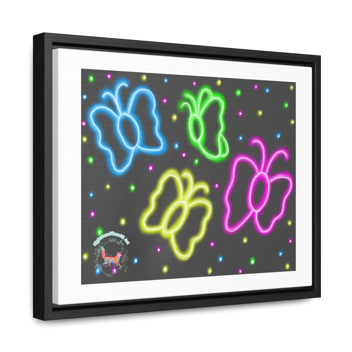 "Neon Butterflies" Gallery Canvas Wraps, Horizontal Frame