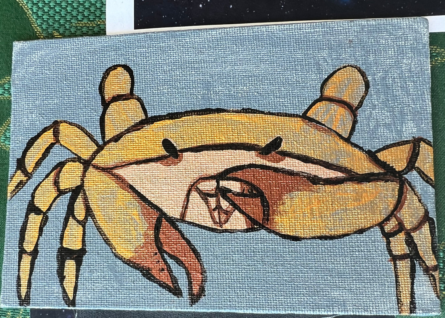 Blue crab in gold